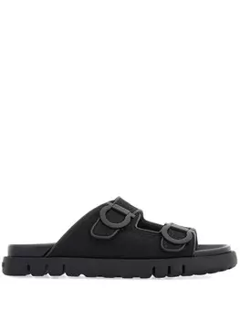 Ferragamo слайды с пряжкой Ганчини, черный