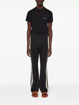 Ferragamo спортивные брюки с вышитым логотипом, черный