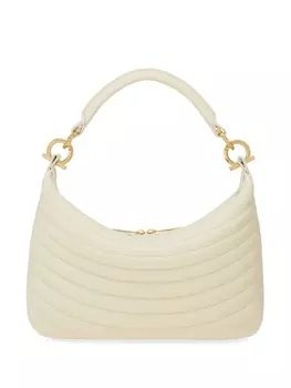 Ferragamo средняя стеганая сумка через плечо, белый