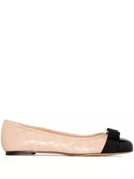Ferragamo стеганые балетки, нейтральный цвет