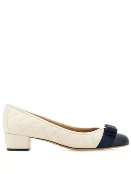 Ferragamo стеганые туфли Vara 30, нейтральный цвет