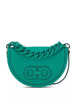 Ferragamo сумка на плечо Aura с нашивкой-логотипом, зеленый