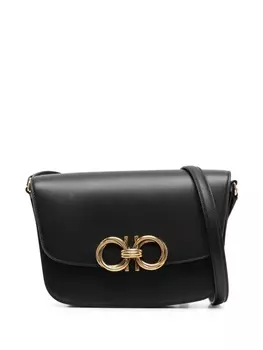 Ferragamo сумка на плечо с декором Gancini, черный
