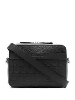 Ferragamo сумка на плечо с тиснением Gancini, черный