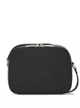 Ferragamo сумка на плечо с тисненым логотипом, черный