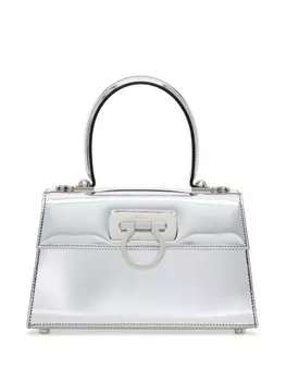 Ferragamo сумка-тоут Iconic Top Handle, серебристый