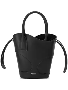 Ferragamo сумка-тоут с вырезами и логотипом, черный