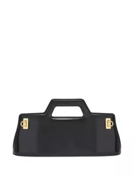 Ferragamo сумка-тоут с застежкой Gancini, черный