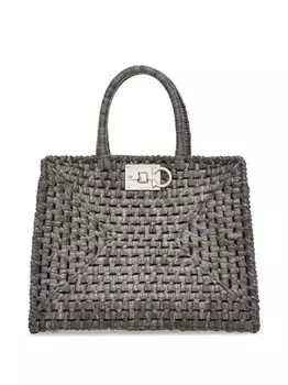 Ferragamo сумка-тоут Studio Box среднего размера, серый