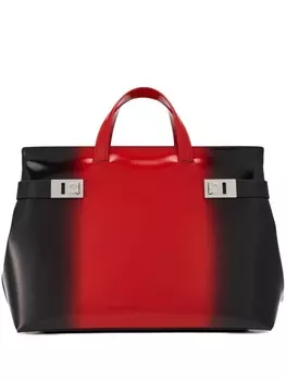 Ferragamo сумка-тоут в стиле колор-блок, красный