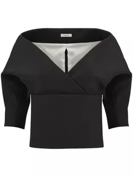 Ferragamo трикотажный топ с короткими рукавами, черный