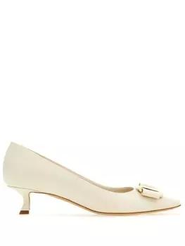 Ferragamo туфли-лодочки New с бантом Vara, белый