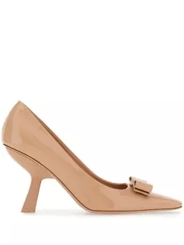 Ferragamo туфли-лодочки Vara Bow 55, нейтральный цвет