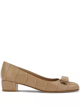 Ferragamo туфли-лодочки Vara Bow 55, нейтральный цвет