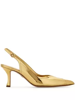 Ferragamo туфли с эффектом металлик, золотой