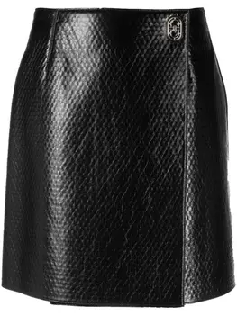 Ferragamo юбка с тиснением, черный