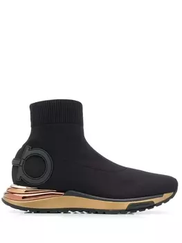 Ferragamo высокие кроссовки Gardena, черный
