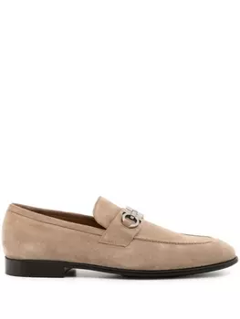 Ferragamo замшевые мокасины Gancini, нейтральный цвет