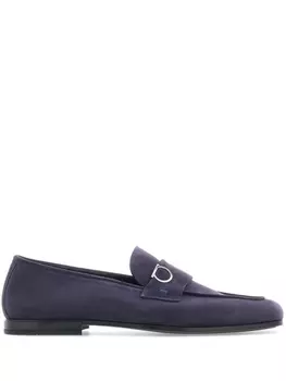 Ferragamo замшевые мокасины Gancini с бляшкой, синий