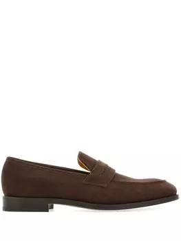 Ferragamo замшевые пенни-лоферы, коричневый