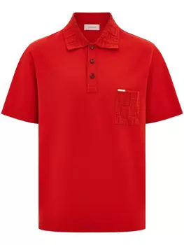 Ferragamo жаккардовая рубашка поло, красный