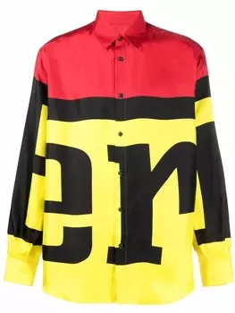 Ferrari рубашка в стиле колор-блок с логотипом, красный