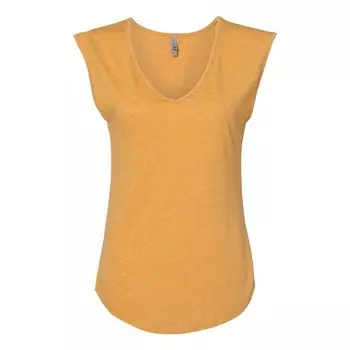 Фестивальная женская футболка без рукавов Next Level с глубоким V-образным вырезом, цвет Antique Gold