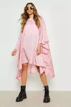 Фестивальное пончо с капюшоном boohoo, розовый