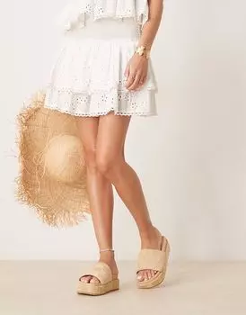 Фестивальные мюли ASOS DESIGN на плоской подошве в натуральном цвете