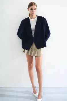 Фетровая куртка с шалевым воротником H&M, синий