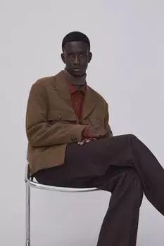 Фетровая куртка стандартного кроя H&M, темно коричневый