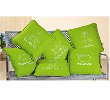 Фетровая подушка Gilde с мудростью 1 штука Д 40 x Ш 40 x В 40 см зеленая, вышитая собака-топс, зеленый