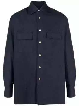 Фетровая рубашка Kiton, синий