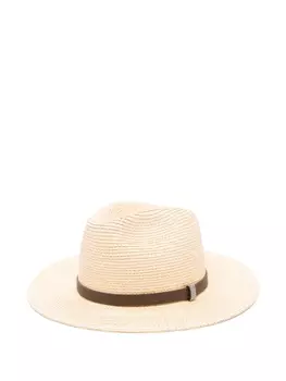 Фетровая шляпа Peserico с кожаным ремешком, нейтральный