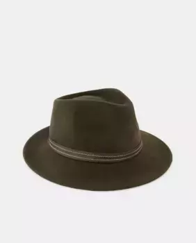 Фетровая шляпа с вышитой кожаной лентой Latouche, цвет Kaki