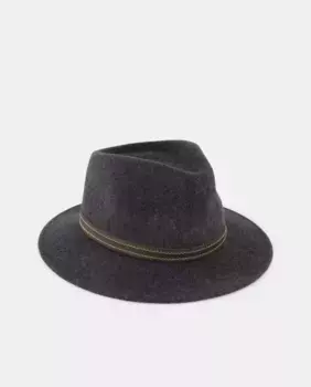 Фетровая шляпа с вышитой кожаной лентой Latouche, цвет Gris Medio