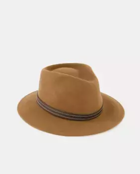 Фетровая шляпа с вышитой кожаной лентой Latouche, коричневый