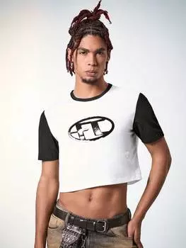 FeverCity Мужская летняя футболка с короткими рукавами и блестящим британским логотипом, черный и белый