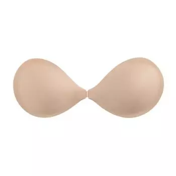 Feyre Клейкий матовый силиконовый бюстгальтер круглой формы Doeskin, размер D для D-E, Doeskin