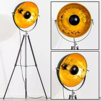 »Fiano« винтажный торшер, абажур золото/черный из металла hofstein