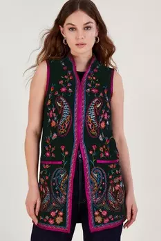 Фиби вышитая жилет Monsoon, черный