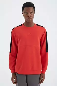 Fiesta Удобный мужской свитшот с круглым вырезом и полоской на плечах TOMMYLIFE