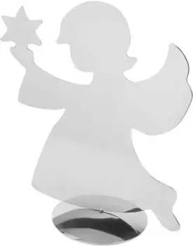Фигурка ангела Финк "декоративная фигура СВЯТОЙ РАБОТЕЖ", декоративный ангел, новогоднее украшение из нержавеющей стали Fink 13х15х7 см, цвет silberfarben