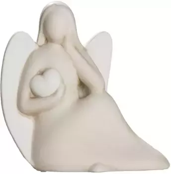 Фигурка ангела GILDE "Ангел "Габи" с сердцем" 26х27х12,5 см, кремовый/белый