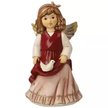 Фигурка ангела Goebel "Ангел - Ангел Мира", рождественское украшение, высота ок. 14,5 см, коллекционная фигурка, рождественская фигурка, декоративная фигурка из керамогранита, цвет rot, bunt