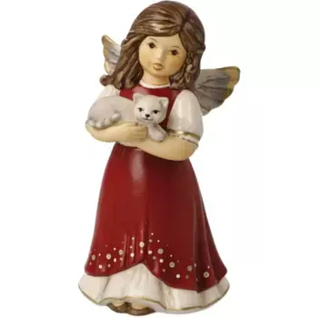 Фигурка ангела Goebel "Angel - Cuddle Time", рождественское украшение, высота ок. 14 см", коллекционная фигурка, рождественская фигурка, декоративная фигурка из керамогранита, цвет rot, bunt