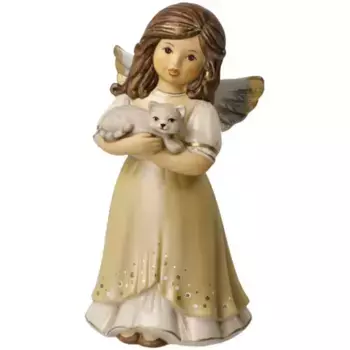 Фигурка ангела Goebel "Angel - Cuddle Time", рождественское украшение, высота ок. 14 см", коллекционная фигурка, рождественская фигурка, декоративная фигурка из керамогранита, цвет campagnerfarben, bunt