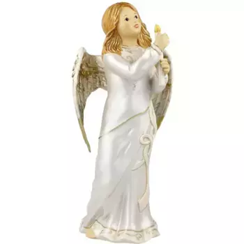 Фигурка ангела Goebel «Ангел-хранитель Глория - В свете, рождественское украшение, высота ок. 29 см», коллекционная фигурка, рождественская фигурка, декоративная фигурка из керамогранита, цвет bunt
