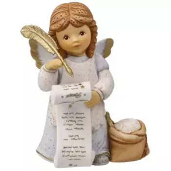 Фигурка ангела Goebel "Ангел - Мой новый рецепт, рождественское украшение, высота ок. 10,5 см", коллекционная фигурка, рождественская фигурка, декоративная фигурка из бисквитного фарфора, цвет bunt