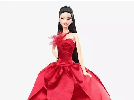 Фигурка Barbie 2022 Holiday Barbie Doll (Straight Black Hair) Mattel